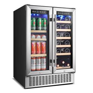 lot 19306 image: Aaobosi Dual Zone 23.43 19 Bottle and 57 Can Wine &amp Beverage Refrigerator - Retail $849.99