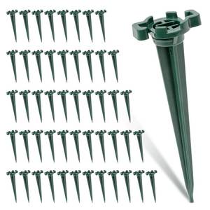 lot 19591 image: CEWOR 50pcs Landscape Staples, Christmas Yard Stakes, 4.5 Inch Plastic Light Stakes C7 C9 Light Stake Universal Light Stakes for Outdoor Holiday Lights Use on Garden Lawn Patio Path Walkway - Green