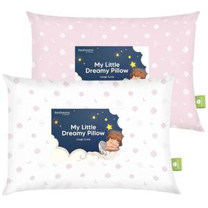 lot 19601 image: 2pk Toddler Pillow - Soft Organic Cotton Toddler Pillows for Sleeping - 13X18 Small Pillow for Kids