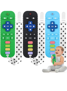 lot 19605 image: Fu Store 3 Pack Silicone Teething Toys for Infant Toddlers Remote Control Shape Teethers for Babies Chew Toys, Relief Soothe Babies Gums Set, BPA Free Freezable Dishwasher and Refrigerator Safe