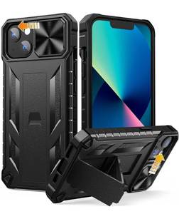 lot 19609 image: SOiOS for iPhone 13 iPhone14 Case with Stand iPhone 13 iPhone14 Cover with Kickstand  Shockproof Military Grade Protective Cell Phone Case  TPU Durable Rugged Bumper Textured Matte Hybrid Design