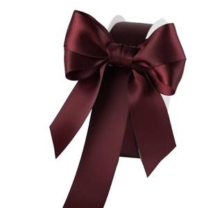 lot 19624 image: DINDOSAL Burgundy Ribbon 1 Inch Maroon Double Face Satin Ribbon Shiny Silk Ribbon for Gift Wrapping Crafts Wedding Decor Birthday Party Christmas Decorations Bridesmaid Bouquet- 25Yards