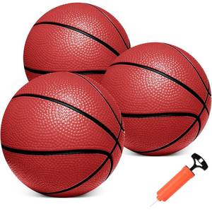 lot 20020 image: Iyoyo Mini Basketballs,3 Pack 6 Small Basketball Set with Pump Durable PVC Basketballs for Mini Basketball Hoop Mini Toy Basketball for Toddlers Kids Teenagers for Pool, Indoors, Outdoors