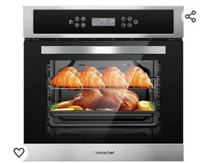lot 19083 image: AMZCHEF Single Wall Oven 24 Built-in Electric Ovens with 11 Functions, 8 Automatic Recipes, 2800W, 240V, 2.5Cu.f Convection Wall Oven in Stainless Steel, Touch Control, Timer, Safety Lock,Upgraded