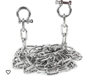 lot 19105 image: Anchor Chain, Stainless Steel Boat Anchor Chain, Anchor Chain for Boats with 2 Pcs Shackles,Marine Grade