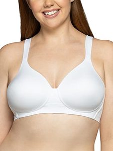 lot 19588 image: Vanity Fair Womens Beyond Comfort Full Figure Wireless Bra, Seamless Back, Lightly Lined Cups up to DD, White, 40B