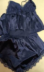 lot 19676 image: Satin Pajamas Set Womens Lace Sleepwear Sexy SIZE S