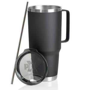 lot 20056 image: XPAC Double Vacuum Wall Stainless Steel Tumbler with Lid, 64 Ounce, With Handle, Black, Fits in a 4 Wide Car Beverage Holder