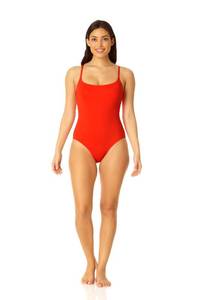 lot 20065 image: Anne Cole Womens Standard Classic One Piece Swimsuit, Spice Red - 10