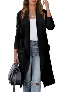 lot 20070 image: ANRABESS Womens Long Cardigan Sweater 2024 Fall Fashion Casual Oversized Knit Open Front Coatigan Jacket Coat Trendy Outfits Black X-Small