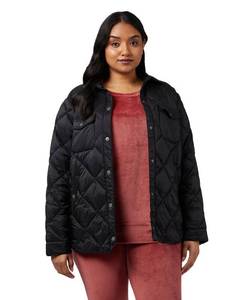 lot 20071 image: 32° Degrees Womens Lightweight Recycled Poly-Fill Shirt Jacket  Quilted  Semi-Fitted  Snap Pockets, Black, X-Large