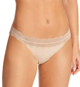 lot 20073 image: Calvin Klein Womens Micro with Lace Band Bikini Panty, Bare, Small