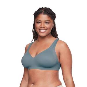 lot 20077 image: Warners No Side Effects Underarm and Back-Smoothing Comfort Wireless Lightly Lined T-Shirt Bra RA2231A, Womens, Size Small, Green