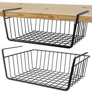 lot 20107 image: Undershelf Storage Basket Under Shelf Wire Basket Household Metal Under Shelf Hanging Storage Bin Basket Slides Under Shelves for Storage Space Saving for Kitchen Pantry Bookshelf (Medium, 2 PCS)