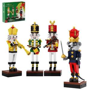 lot 20124 image: Christmas Nutcracker Building Kits, Xmas Nutcracker King and Soldier Building Sets,Contain Trumpeter Drummer Violinist and Commander, Compatible for Lego, Collectible Nutcracker Model