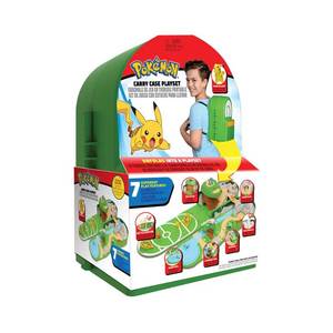 lot 20125 image: Pokemon Carry Case Playset, Feat. Different Locations Within One Playset, with 2-Inch Pikachu Figure, Treetop Trap Door, Battle Area, Hidden Cave and More - Easily Folds into a Backpack