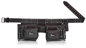 lot 20145 image: TRUTUCH Chocolate Combine Leather Tool Belt  11 Pockets Carpenter Tool Bag  Tool Pouch  Handyman  Leather Tool Belts For Men  Drywall Tool Belt  Construction  Framers  Electrician (Chocolate)