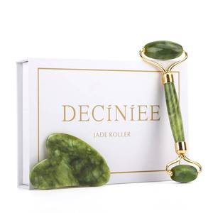 lot 19150 image: Deciniee Jade Roller and Gua Sha Set - Beauty Face Massager & Guasha Tool for Eye, Neck, Body - 2 in 1 Skin Care Massage Tools, Muscle Releaxing and Relieve Wrinkles