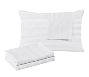 lot 19175 image: 100% Egyptian Cotton King Pillow Protectors Set of 2, 400 Thread Count Sateen Weave Cooling Pillowcase, Easy Care Zippered Style Pillow Covers (Stripe-White, King)