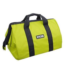 lot 19176 image: New Ryobi 18 x 12 x 12 Contractors Heavy Duty Green Tool Bag