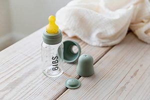 lot 19181 image: BIBS Bottle Kit - Part of Set. Mix and Match with BIBS Glass Bottles in Different Sizes, Bottle Kit Color - Part of Set, Baby Blue