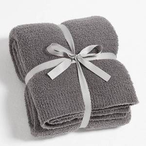 lot 19184 image: CYMULA Knit Throw Blanket for Couch Dark Grey-Super Soft Lightweight Plush Fuzzy Fluffy Cozy Blankets and Throws for Sofa Bed, 50x60 inches