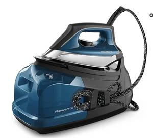 lot 19433 image: Rowenta, Iron, Perfect Steam Pro Stainless Steel Soleplate Professional Steam Station for Clothes, 1.1L Removable Tank, Fast Heat Up, 1800 Watts, Steam Iron, Blue Clothes Iron, DG8624 - Retail $350