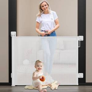 lot 19449 image: Babepai Baby Gate for Stairs No Drill, Punch Free Retractable Baby Gates Extends to 72 Wide 34 Tall, Reractable Dog Gate for Doorways, Stair Gate for Outdoor, Indoor, Hallways, Deck, Porch