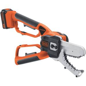 lot 19235 image: BlackDecker - BlackDecker MAX 20V Cordless Chainsaw and Alligator Lopper (1 x 20V Battery and 1 x Charger) - Orange, Black&nbsp