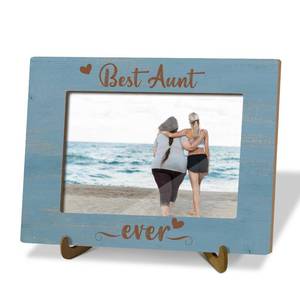 lot 19259 image: TDETO Tabletop 8 x 5.5 Wood Photo Frame with Stand, Mothers Day Idea Gift from Nephew Niece for Women, Auntie, Best Aunt Ever Desk Decor Picture Frame, Home Decor Horizontal Photo Frame -08&nbsp