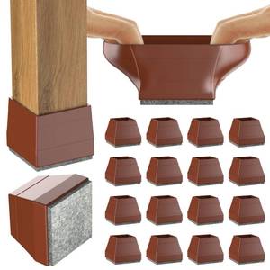 lot 19269 image: Chair Leg Floor Protectors, 16 PCS Square Silicone Furniture Pads for Hardwood Floors,for Protect Chair feet & Wooden Floors,Free Moving Table Leg Covers.(Brown 1 12)