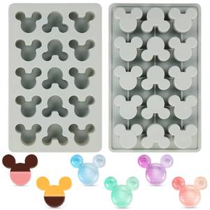 lot 19274 image: LIYDE Gummy Mouse Silicone Molds, 15 Cavity Non-Stick Mouse Head Silicone Molds for Ice Cube DIY Gummies Chocolate Candy Grey