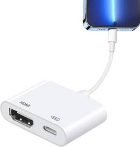 lot 19615 image: Apple MFi Certified Lightning to HDMI Adapter Digital AV - 1080P HD Video Sync Screen Converter with Charging Port for iPhone 14131211XRX87SE to HDTVMonitorProjector(Power Needed)