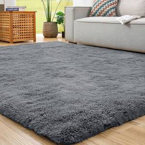 lot 19082 image: ROCYJULIN 5x7 Rug for Living Room, Area Rugs 5x7 for Bedroom, Non-Slip Carpet for Dorm Room, Fluffy Shag Rug for Playroom, Fuzzy Rug for Kids Room, Dark Grey Gray Rug