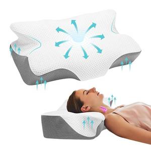 lot 20000 image: Cervical Pillow for Neck Pain Relief - Neck Pillows for Pain Relief Sleeping - Pillow for Neck and Shoulder Pain - Memory Foam Side Sleeper Ergonomic Pillow for Back Stomach Sleeper - White, Firm