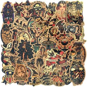 lot 20007 image: Vintage Stickers Retro Girl Sailor Sticker Pack 50pcs American Traditional Waterproof Vinyl Decals for Water Bottles Laptops Cars Skateboards Mens Cave Decorations