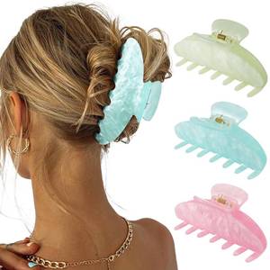 lot 20016 image: HAIMEIKANG 3 Pcs Hair Claw Clips for Women, 4 Inch Large Marble Claw Clips for Thick Thin Hair, Non-slip Strong Hold Jaw Clips Fashion Hair Accessories for Women Girls