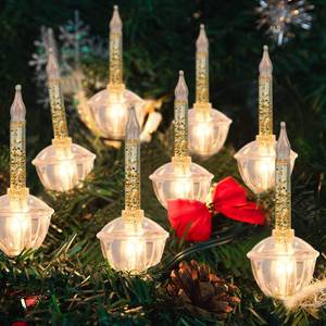 lot 20018 image: Christmas Bubble String Light Set, 2 Pack 11Ft Vintage Bubble String Lights 7 Bubble Light Bulb with Gold Glitter, UL Listed for Christmas Tree Holiday House Lighting(2 Pack- Total 14 Bubble Lights)