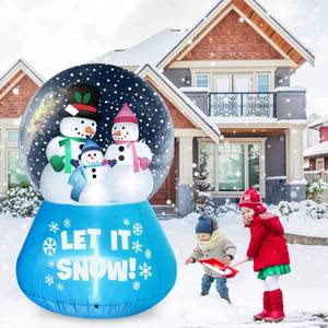 lot 20019 image: Inflatable Snow Globe Christmas Inflatables Outdoor & Indoor Decorations 6 ft with Snowman (Blue)