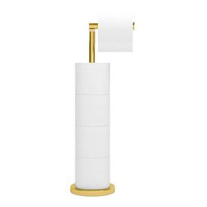 lot 20027 image: Fixwal Toilet Paper Holder Stand for 4 Paper Rolls��Stainless Steel Free Standing Toilet Tissue Paper Holder with Storage for Bathroom & Toilet Spare Rolls Storage (Gold)