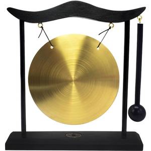 lot 20042 image: Feng Shui Brass Gong Desktop Zen Art for Fortune H1301