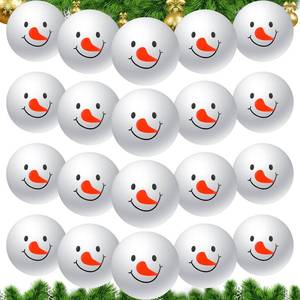 lot 20048 image: Kasyat 20 Pcs Snowman Stress Ball Snowmen Stress Toys Stress Relief Christmas Party Favors for Party Bag Filler Stocking Stuffers Gifts Suitable for Ages 3 (2.48 inch)