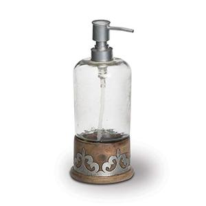 lot 20100 image: Wood and Inlay Metal Heritage Collection Pump Soap or Lotion Dispenser