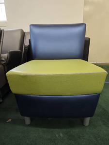 lot 48829 image: Blue and Lime Green Accent Chair