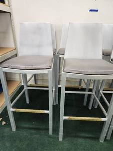 lot 48777 image: (4) Aluminum Bar Height Outdoor Chairs