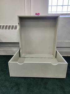 lot 48695 image: (2) Wooden Underbed Storage Boxes On Casters