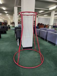 lot 48702 image: Red Metal Childrens Basketball Hoop