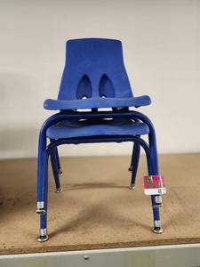 lot 48727 image: (2) 12in Blue Little Kid Chairs