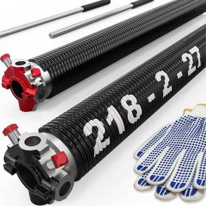 lot 49357 image: Blesseras Garage Door Coated Torsion Springs 2 (Pair) with Non-Slip Winding Bars (0.218X2X27) - Retail $94.09