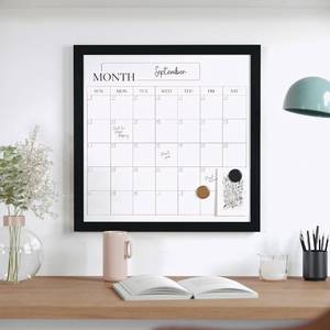 lot 49361 image: Martha Stewart Everette Magnetic Monthly Calendar Dry Erase Board with Included Dry Erase Marker and 2 Magnets, 18 x 18, Black Woodgrain Frame